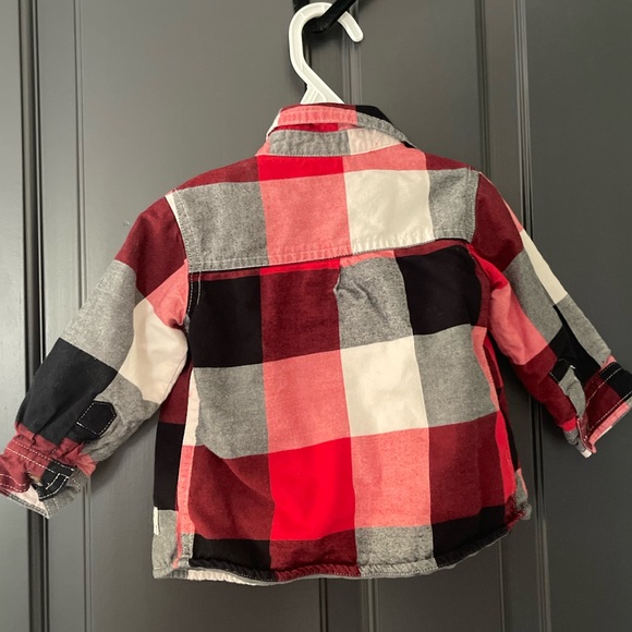 4 / $20 Carter’s Plaid Button Down Shirt Jacket Shacket 6 MO - Picture 2 of 2
